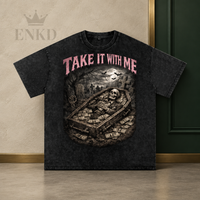 Skeleton Coffin Tee — Green ENKD Society editorial product image