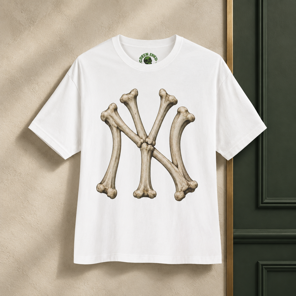 Skull & Bone NY Logo Tee — Green ENKD Society editorial product image