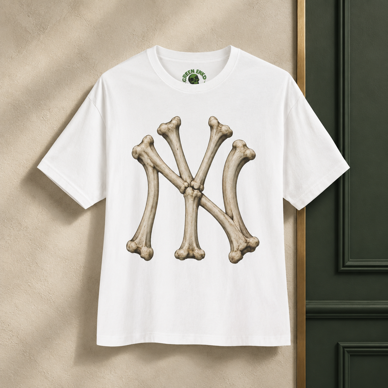 Skull & Bone NY Logo Tee — Green ENKD Society editorial product image