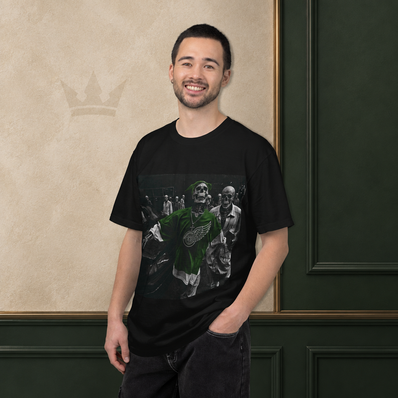 Skull Green Wings Tee — Green ENKD Society editorial product image