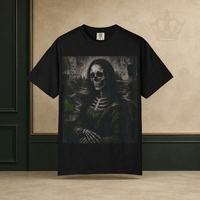 Skull Mona Lisa Tee — Green ENKD Society editorial product image