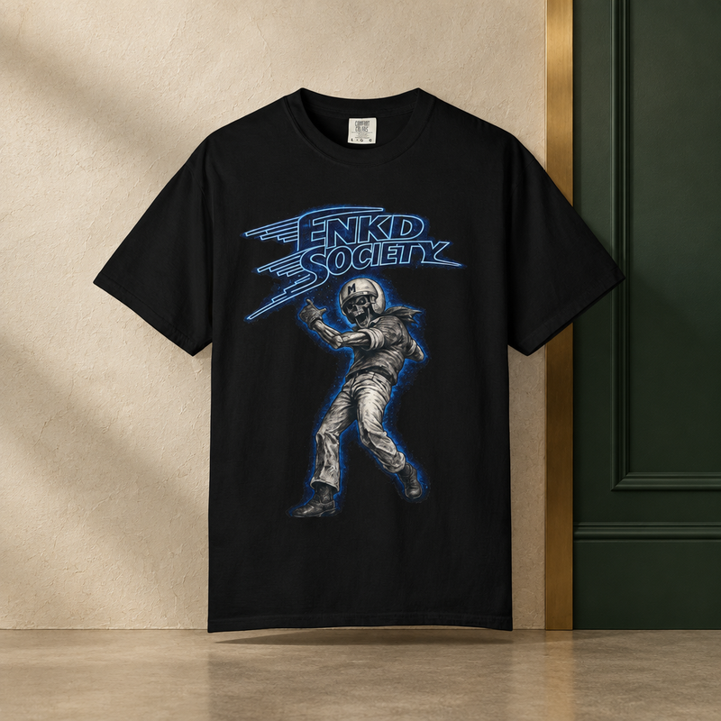 Skull Rider Motorcycle Tee — Green ENKD Society editorial product image