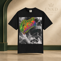 Skull Surfing Tee — Green ENKD Society editorial product image