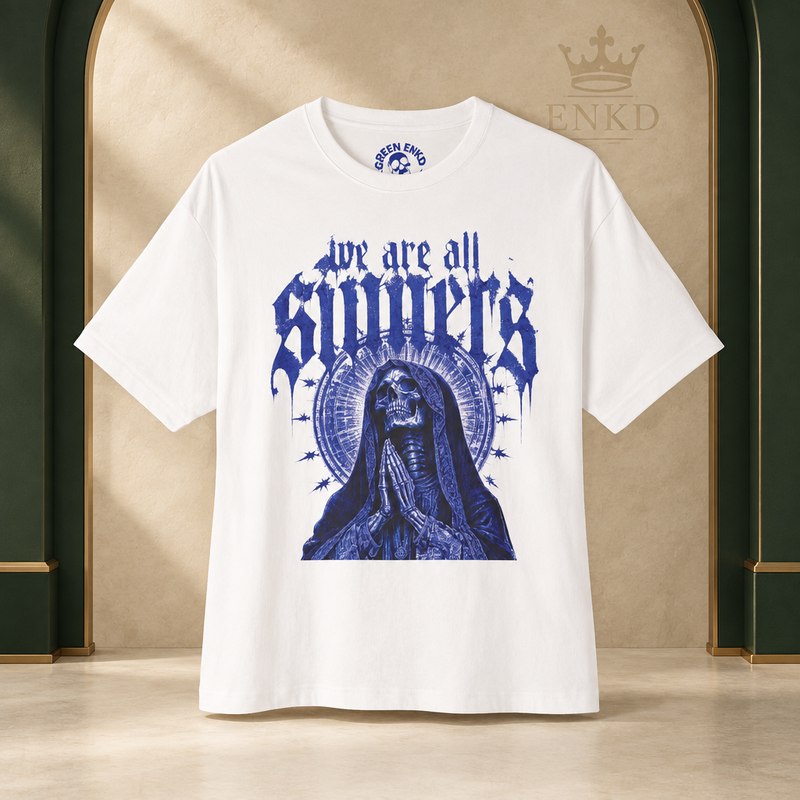 Unisex Oversized Cotton Tee — Green ENKD Society editorial product image
