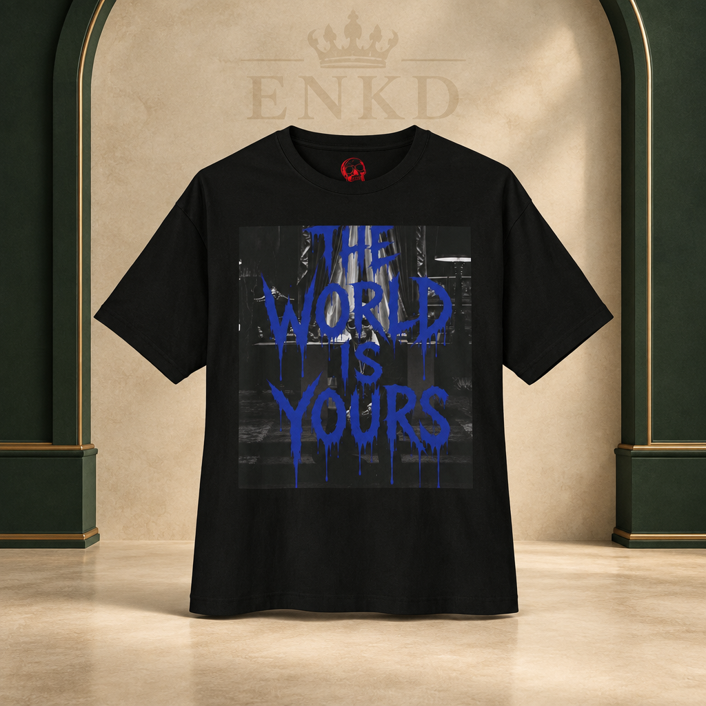 The World Is Yours 2 Skull Tee — Green ENKD Society editorial product image