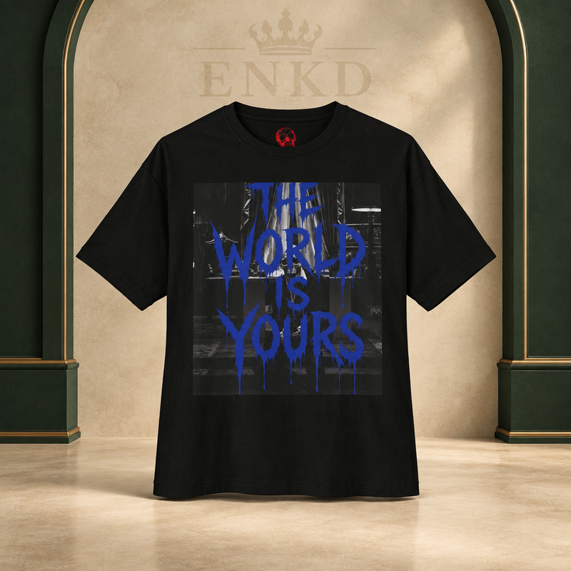 The World Is Yours 2 Skull Tee — Green ENKD Society editorial product image